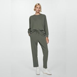 Mango khaki Co-ord set sweatshirt + jogger pants NWT